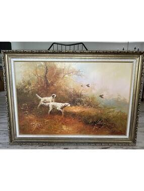 Vintage Mid Century Eugene Kingman Hunting Dog Painting Art